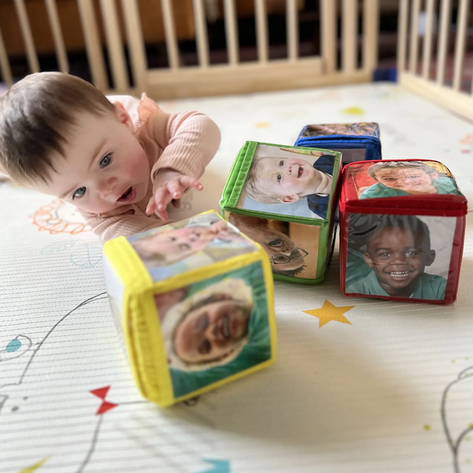 Stacking Blocks with Photo Pockets | 4-Piece Soft Foam Learning Set