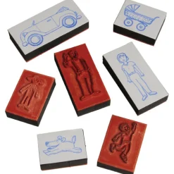 Stamp-A-Story Creative Rubber Stamp Set | 33 Stamps, Ink Pad & Colored Pencils
