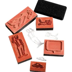 Stamp-A-Story Creative Rubber Stamp Set | 33 Stamps, Ink Pad & Colored Pencils