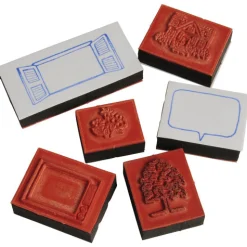 Stamp-A-Story Creative Rubber Stamp Set | 33 Stamps, Ink Pad & Colored Pencils