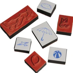 Stamp-A-Story Creative Rubber Stamp Set | 33 Stamps, Ink Pad & Colored Pencils
