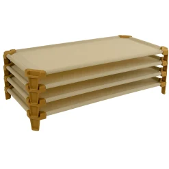 Standard Stackable Cot Bundle | Set of 4 Durable Preschool Nap Cots for Classroom & Daycare