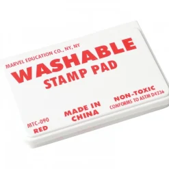 Standard Washable Red Stamp Pad with Non-Toxic Ink | Preschool Craft & Classroom Stamp Pad