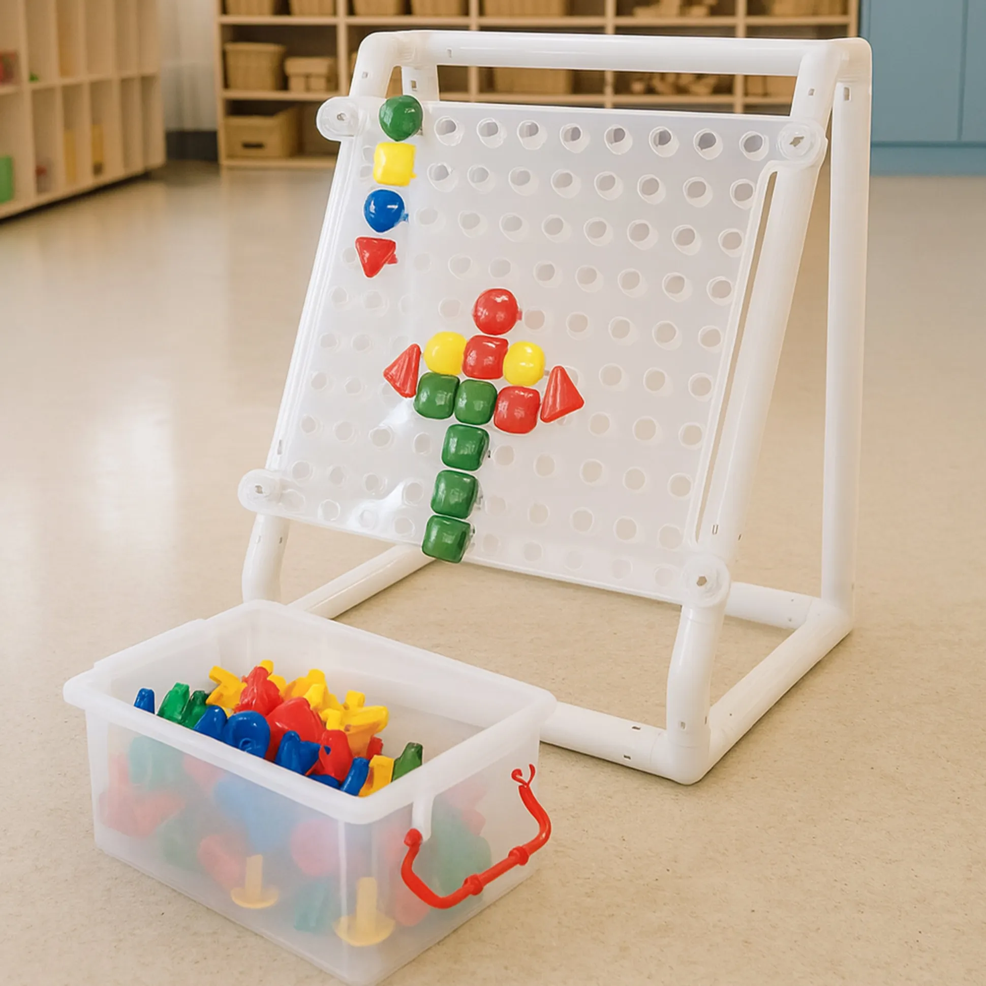 STEM Mega Pegboard Set | 100 Jumbo Pegs with Stand for Sorting, Patterns & Fine Motor Skills