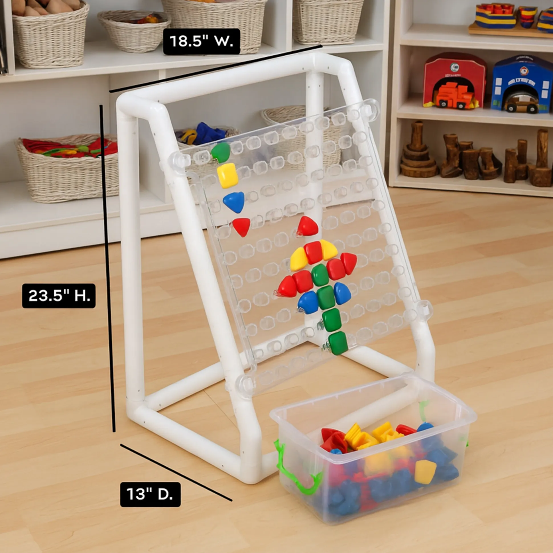 STEM Mega Pegboard Set | 100 Jumbo Pegs with Stand for Sorting, Patterns & Fine Motor Skills