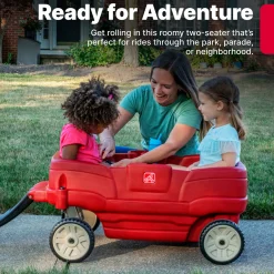 Step2 Rumble Wagon™ | Sturdy 2-Seater Toddler Ride-On Wagon with Safety Seatbelts & Storage
