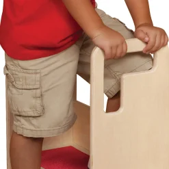 Step-Up-N-Wash Hardwood Step Stool | Slip-Resistant Design