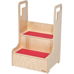Step-Up-N-Wash Hardwood Step Stool | Slip-Resistant Design