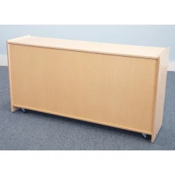 Straight Birch Sectional Storage Unit with 5 Compartments & Casters | 24" High Classroom Organizer
