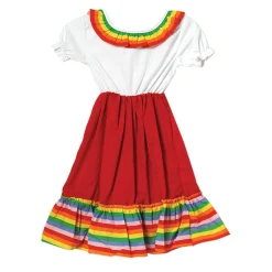Striped Skirt Folk Festival Dress | Latin America