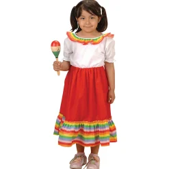 Striped Skirt Folk Festival Dress | Latin America