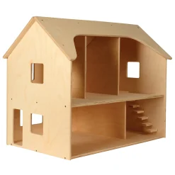 Sturdy Baltic Birch Wooden Dollhouse | Open-Ended Play for Ages 3+