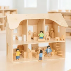 Sturdy Baltic Birch Wooden Dollhouse | Open-Ended Play for Ages 3+