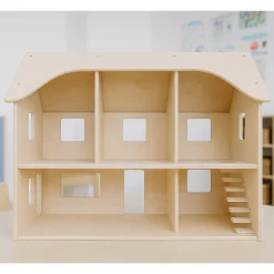 Sturdy Baltic Birch Wooden Dollhouse | Open-Ended Play for Ages 3+