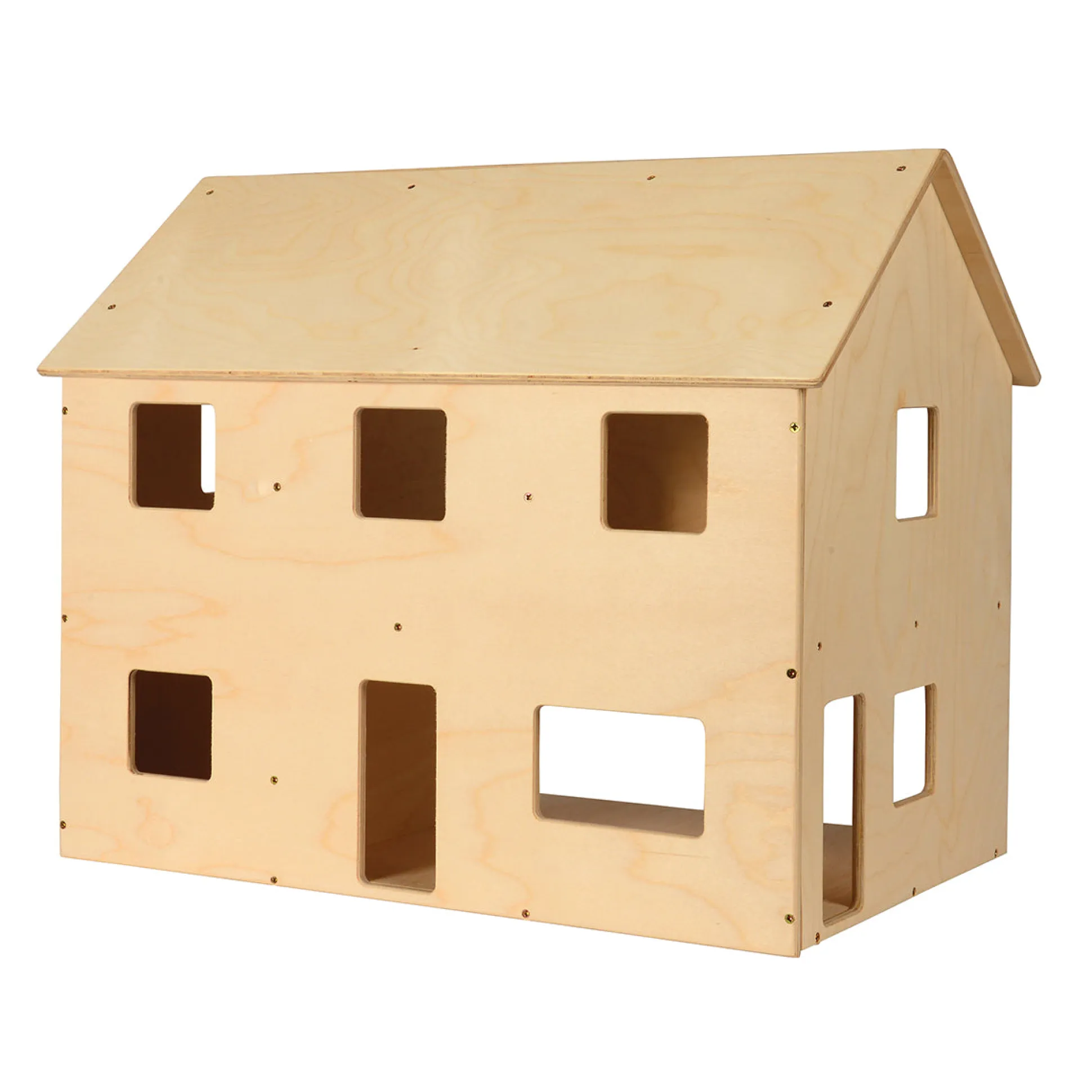 Sturdy Baltic Birch Wooden Dollhouse | Open-Ended Play for Ages 3+