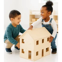 Sturdy Baltic Birch Wooden Dollhouse | Open-Ended Play for Ages 3+