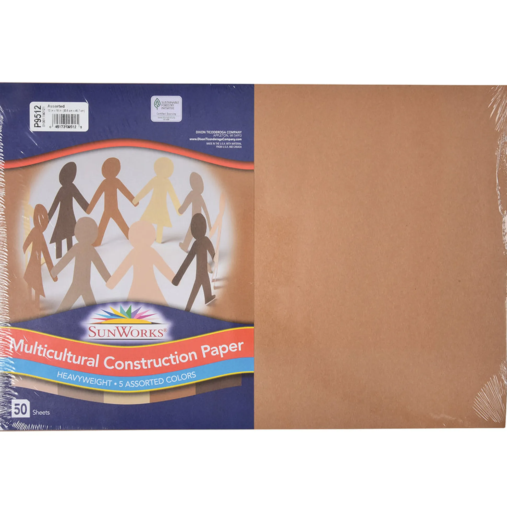 Sunworks® Multi-Cultural Skin-Tone Construction Paper