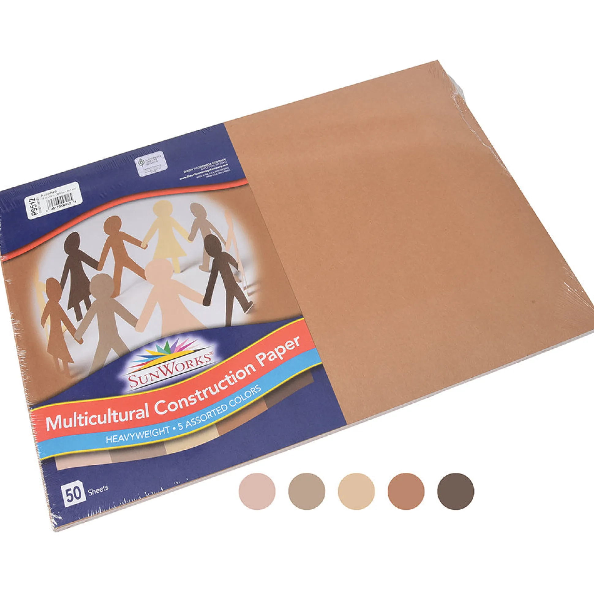 Sunworks® Multi-Cultural Skin-Tone Construction Paper