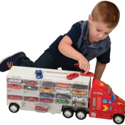 Super-Rig Carrier for 44 Die-Cast Cars | Heavy-Duty 8-Wheel Storage Case with Handle