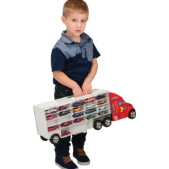 Super-Rig Carrier for 44 Die-Cast Cars | Heavy-Duty 8-Wheel Storage Case with Handle