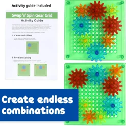 Swap 'N Spin Gear Grid Light | Interactive STEM Gear Board with Spinning Gears