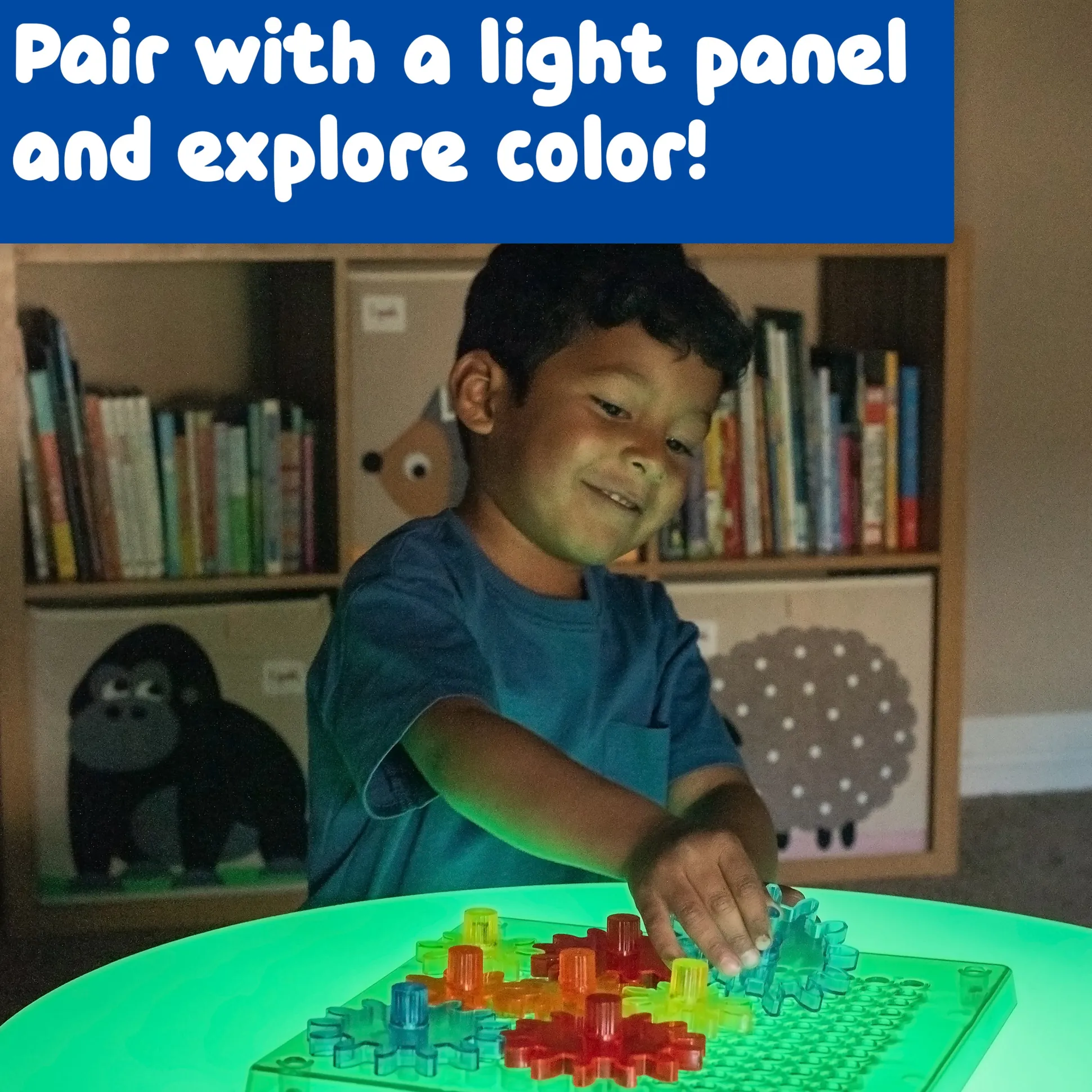 Swap 'N Spin Gear Grid Light | Interactive STEM Gear Board with Spinning Gears