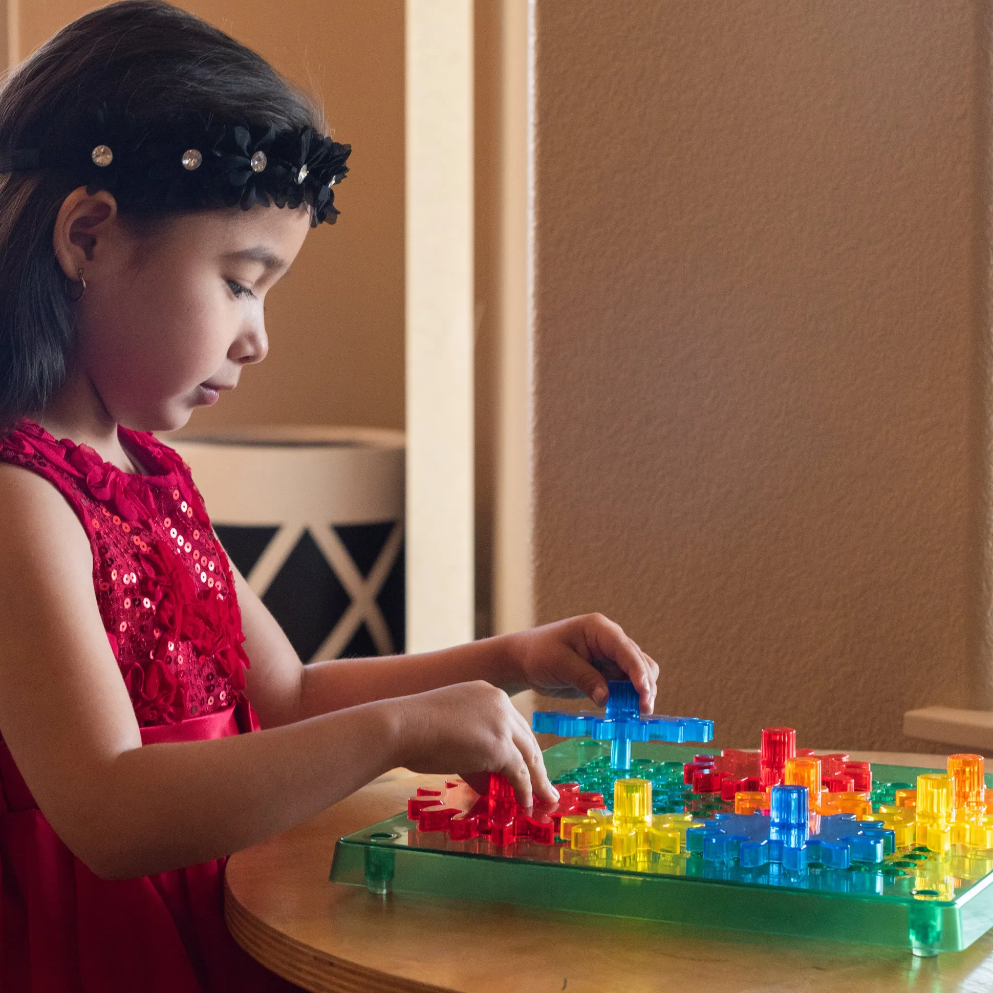 Swap 'N Spin Gear Grid Light | Interactive STEM Gear Board with Spinning Gears
