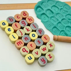 Tactile Lowercase Alphabet Stamping Stones | Durable Literacy Stampers