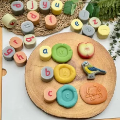 Tactile Lowercase Alphabet Stamping Stones | Durable Literacy Stampers