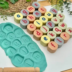 Tactile Lowercase Alphabet Stamping Stones | Durable Literacy Stampers