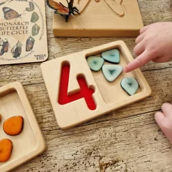 Tactile Wooden Number Trays 1–9 | Eco-Friendly Counting & Tracing Set