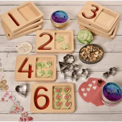 Tactile Wooden Number Trays 1–9 | Eco-Friendly Counting & Tracing Set