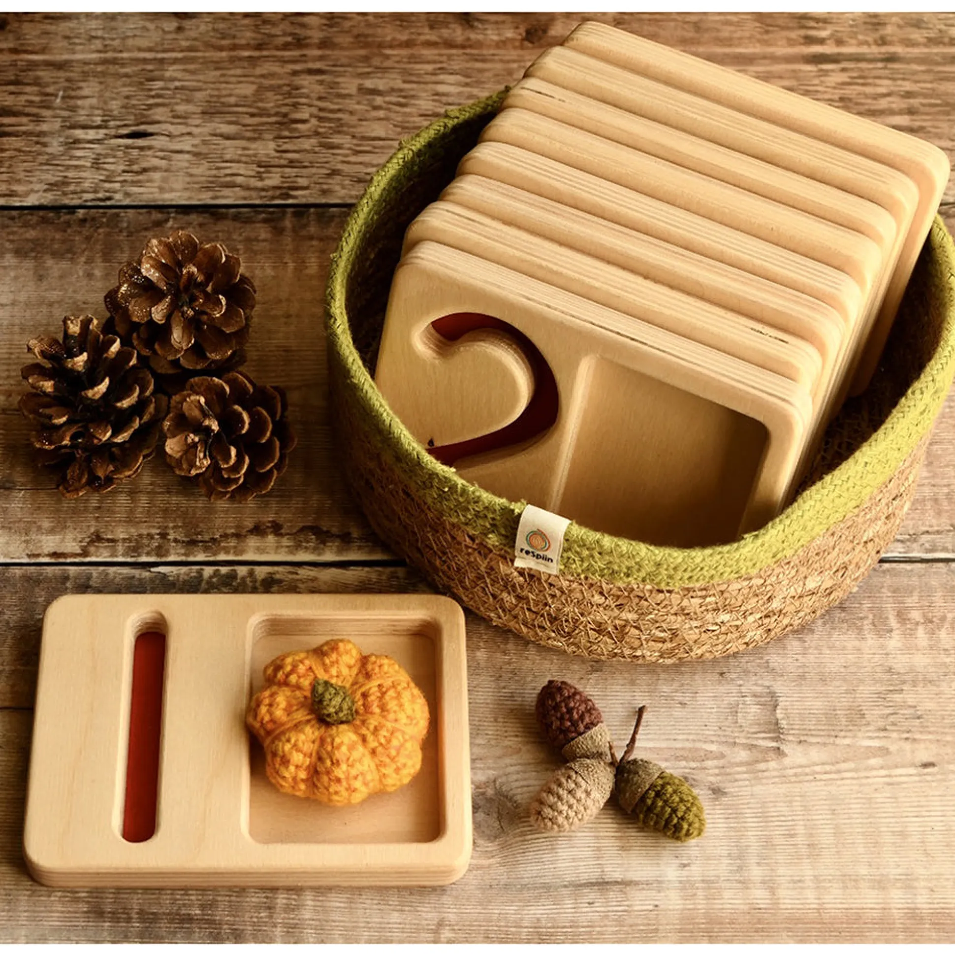 Tactile Wooden Number Trays 1–9 | Eco-Friendly Counting & Tracing Set