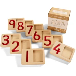 Tactile Wooden Number Trays 1–9 | Eco-Friendly Counting & Tracing Set