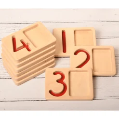 Tactile Wooden Number Trays 1–9 | Eco-Friendly Counting & Tracing Set