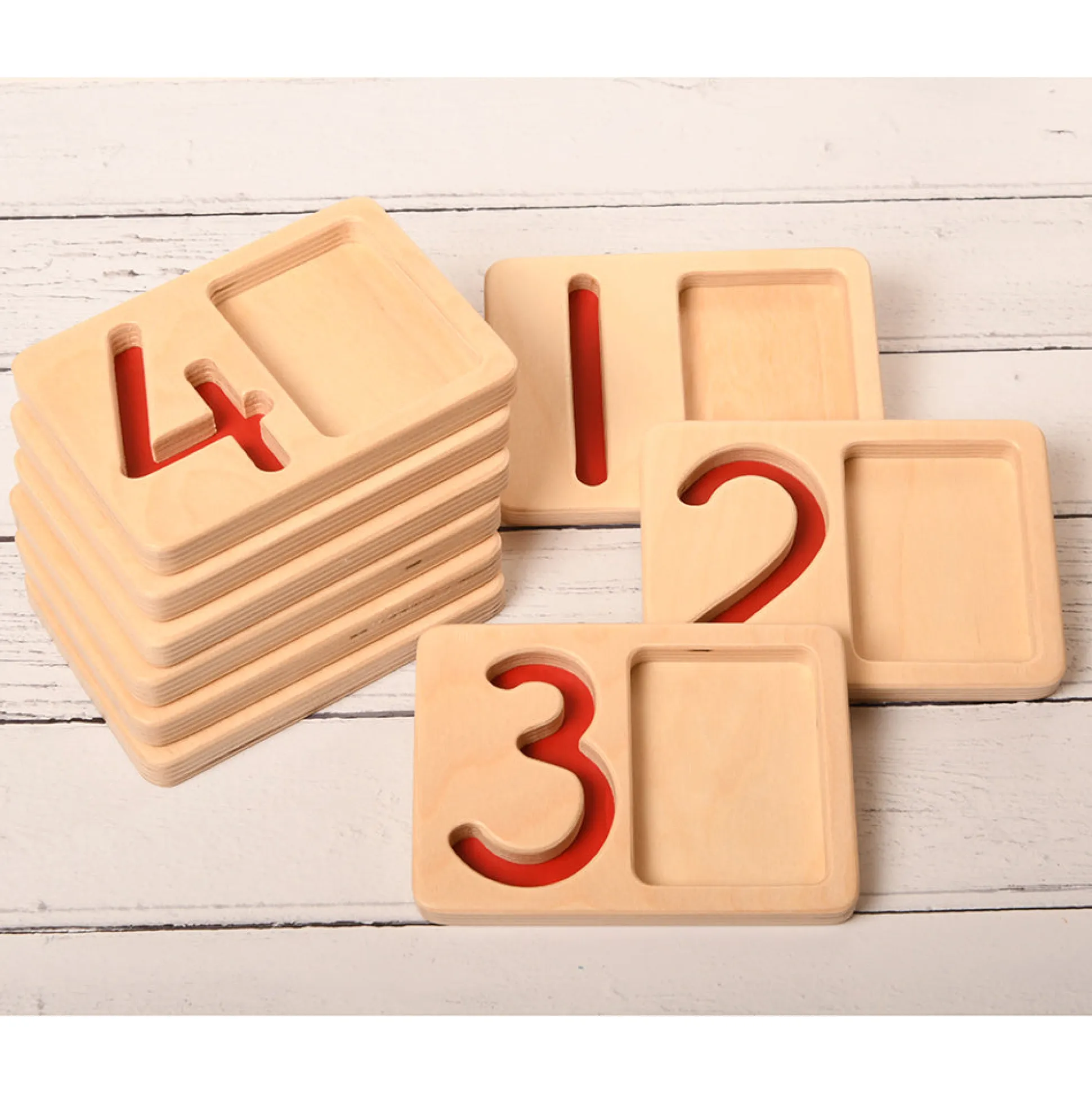 Tactile Wooden Number Trays 1–9 | Eco-Friendly Counting & Tracing Set