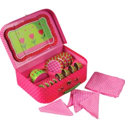 Take-Along Tin Tea Set | 20-Piece Service for 4 with Tray, Tea Pot & Accessories