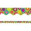 Teacher Created Resources Colorful Lime Circles Scalloped Border Trim