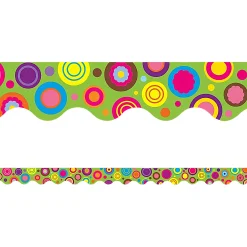 Teacher Created Resources Colorful Lime Circles Scalloped Border Trim