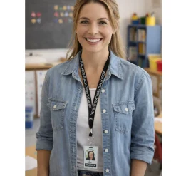 Teach From the Heart Premium Flat Lanyard, 5/8"