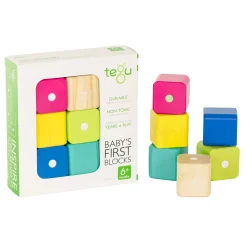 Tegu Baby's First Magnetic Blocks | Eco-Friendly 6-Piece Wooden Starter Set