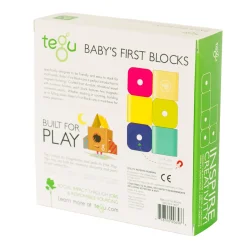 Tegu Baby's First Magnetic Blocks | Eco-Friendly 6-Piece Wooden Starter Set
