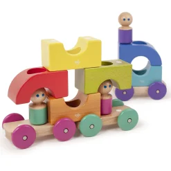 Tegu Magnetic Tram |12-Piece Set for Creative Play