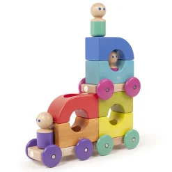 Tegu Magnetic Tram |12-Piece Set for Creative Play