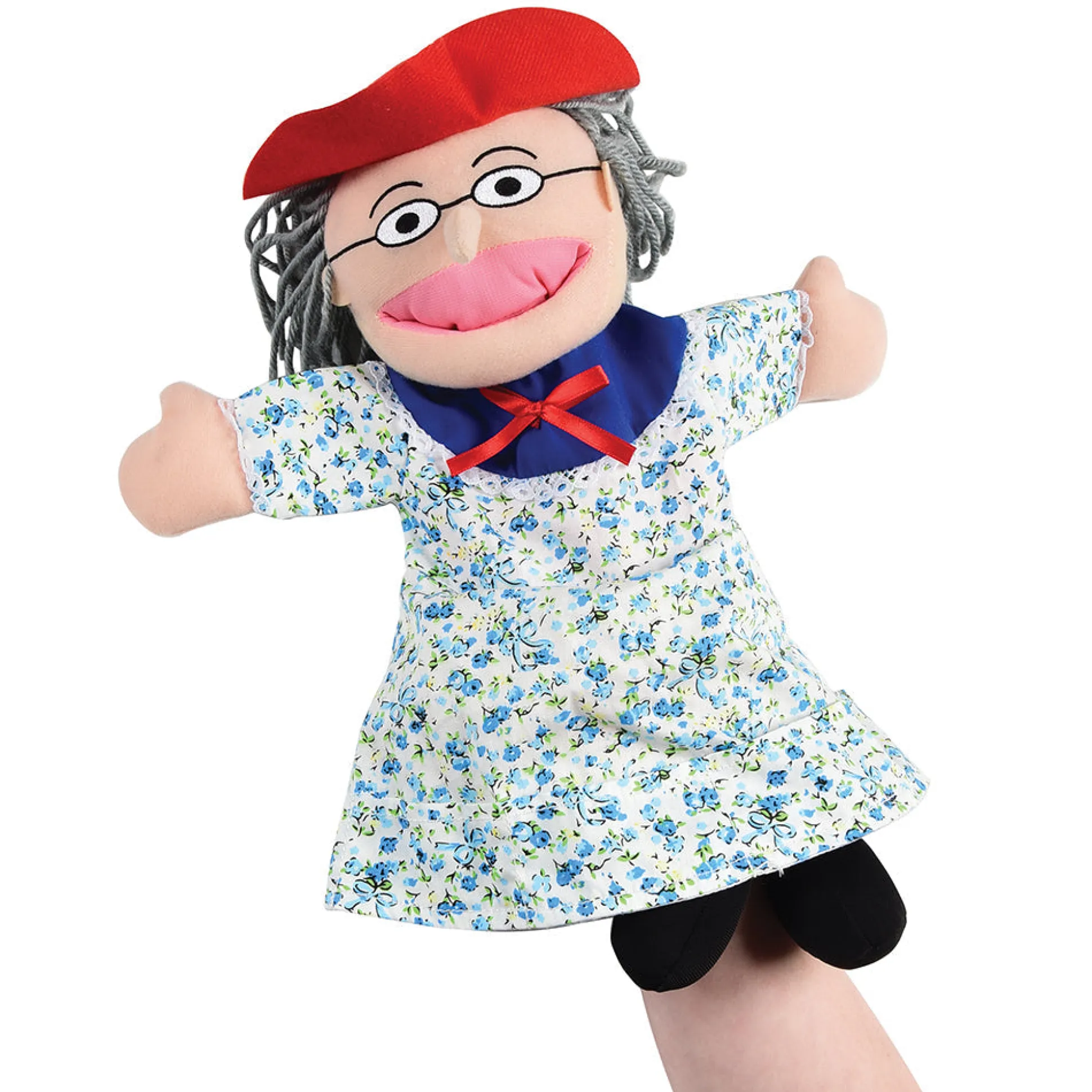 There Was an Old Lady Storytelling Puppet & Book Set | 8-Piece Doll and Finger Puppet Kit*