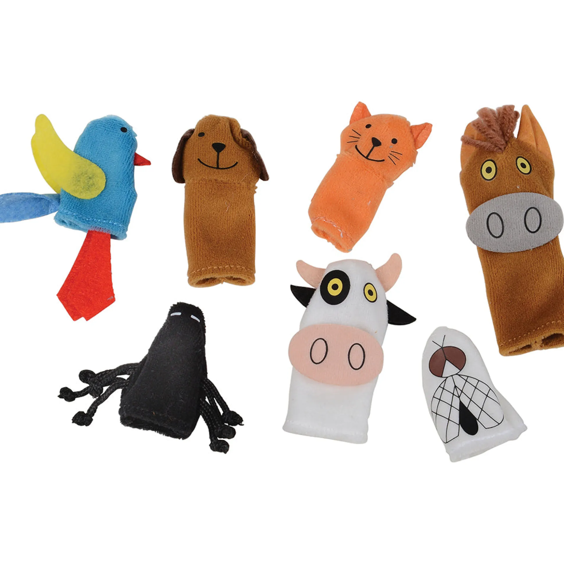 There Was an Old Lady Storytelling Puppet & Book Set | 8-Piece Doll and Finger Puppet Kit*