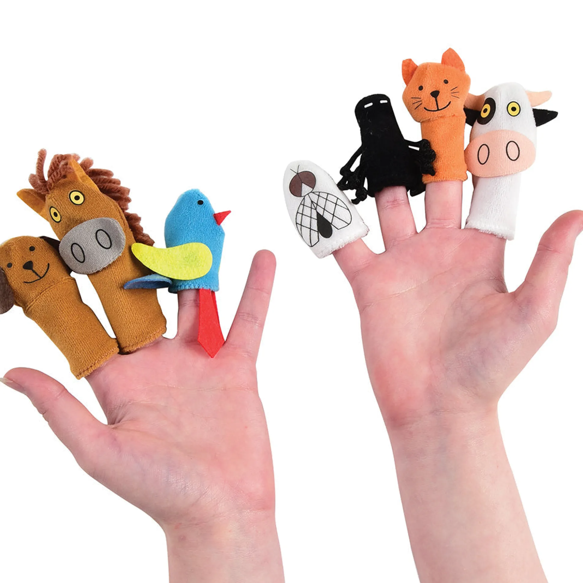 There Was an Old Lady Storytelling Puppet & Book Set | 8-Piece Doll and Finger Puppet Kit*