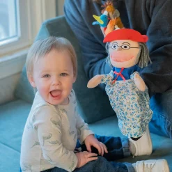 There Was an Old Lady Storytelling Puppet & Book Set | 8-Piece Doll and Finger Puppet Kit*