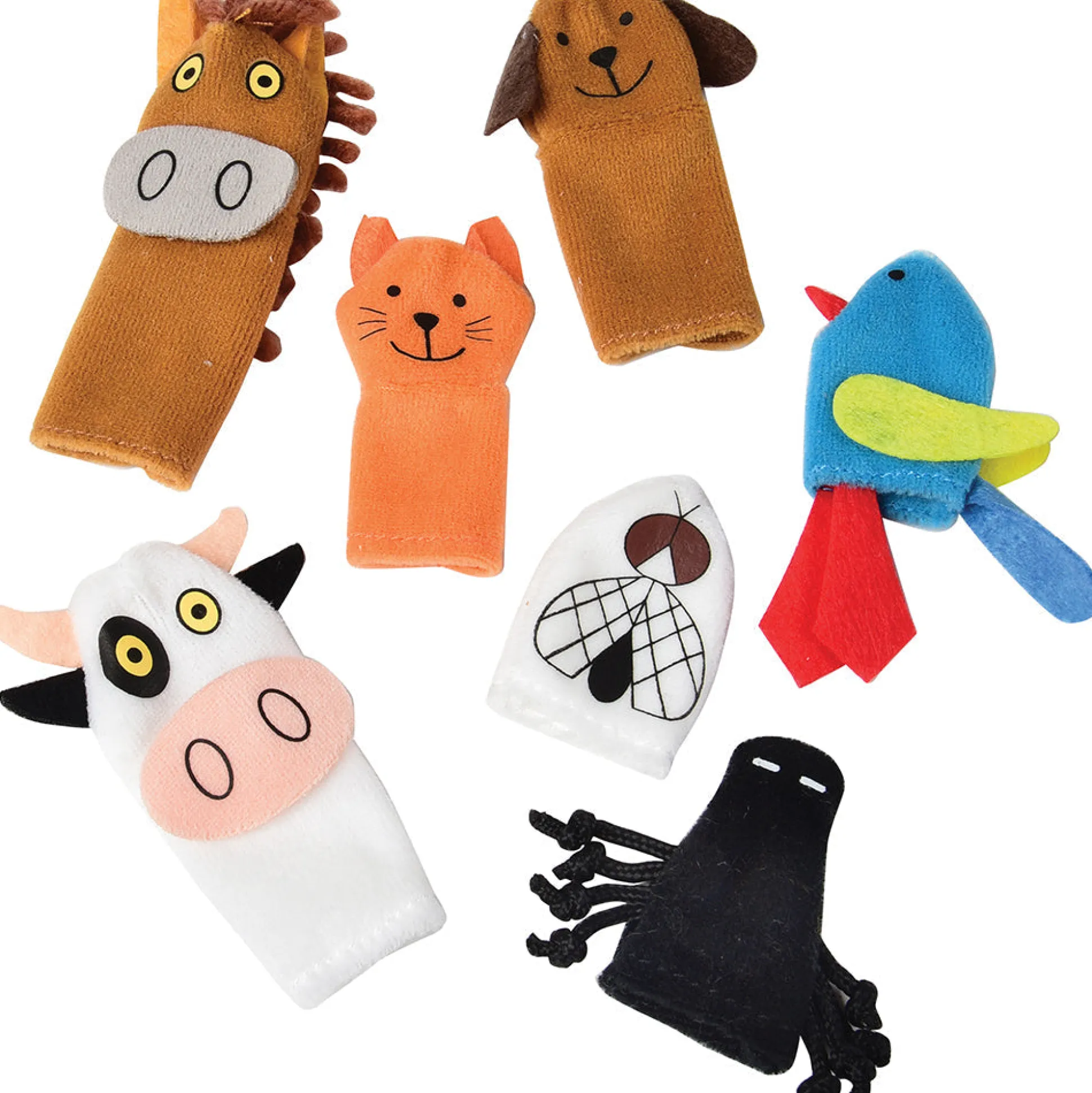 There Was an Old Lady Storytelling Puppet & Book Set | 8-Piece Doll and Finger Puppet Kit*