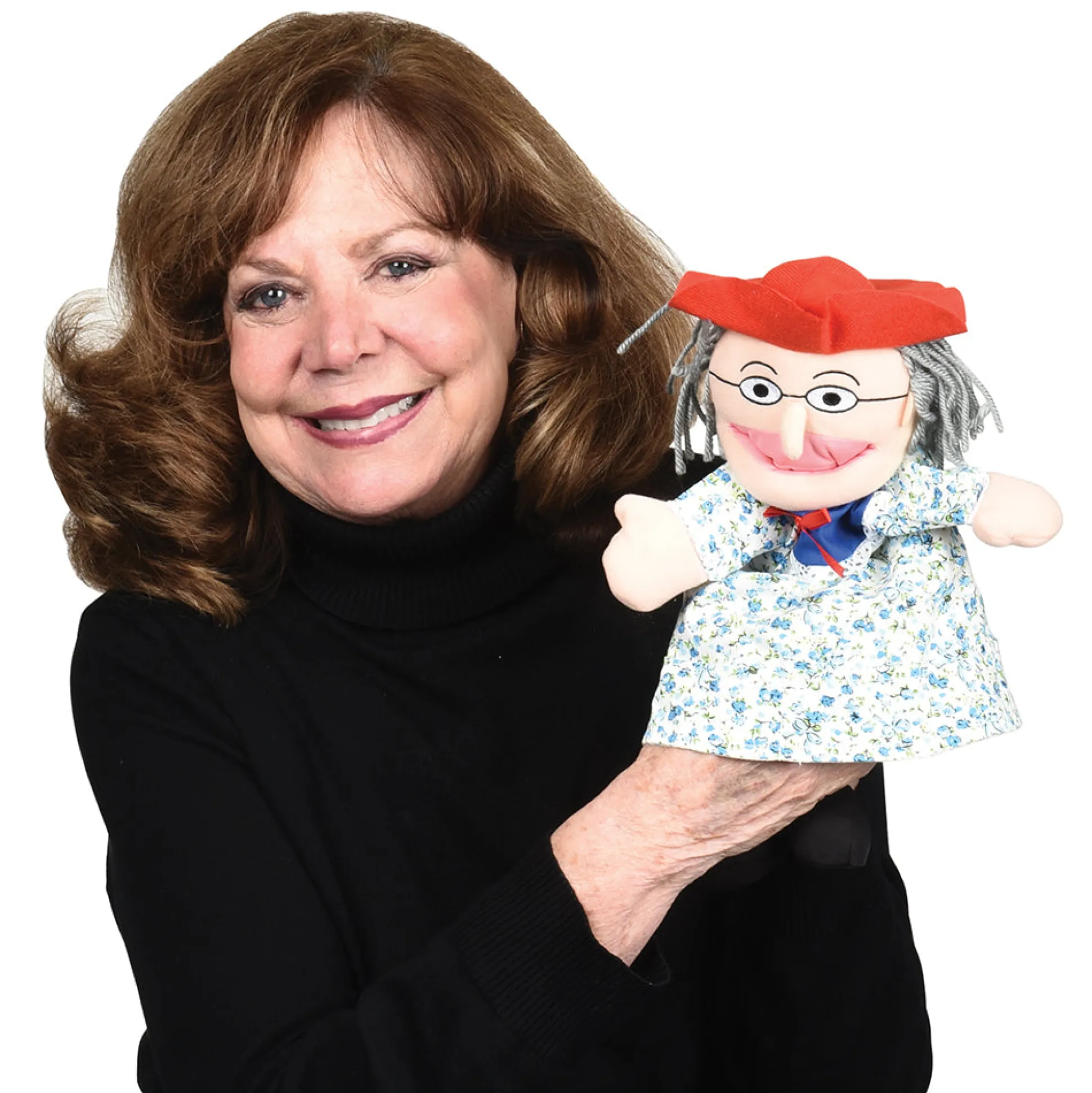 There Was an Old Lady Storytelling Puppet & Book Set | 8-Piece Doll and Finger Puppet Kit*